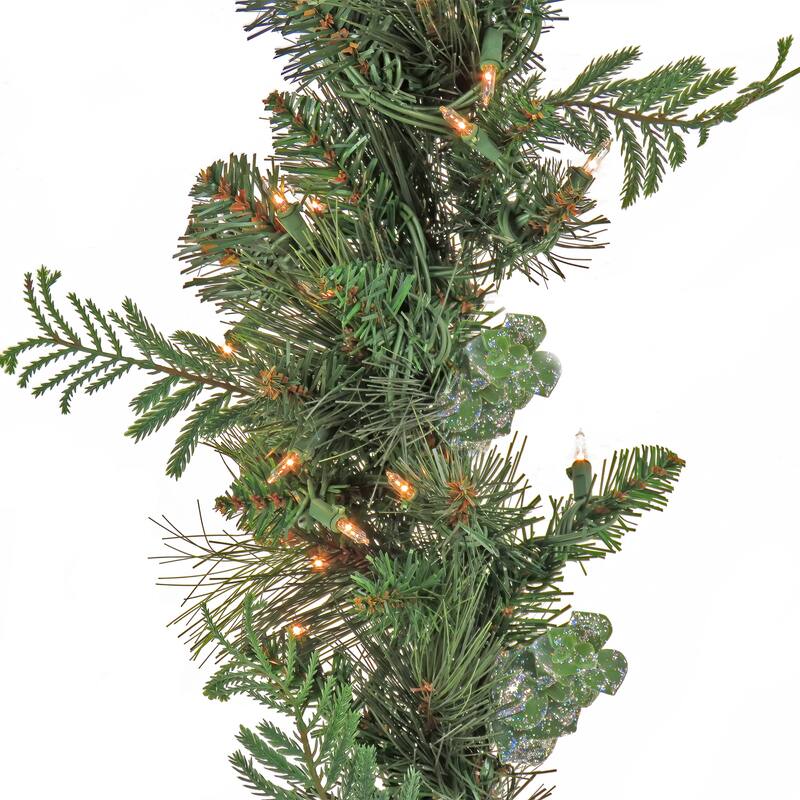 National Tree Company 9 ft Pre-Lit Artificial North Conway Garland - 9 ft