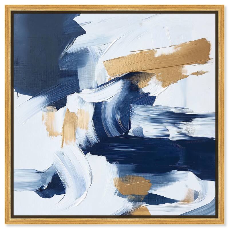Azure and Gold Canvas by Art Remedy - Gold - 40" x 40"