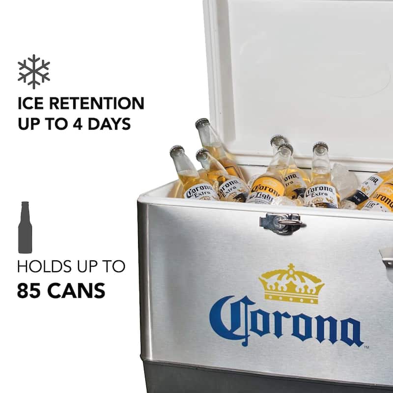 Corona Ice Chest Cooler with Bottle Opener, 51L (54 qt), 85 Cans