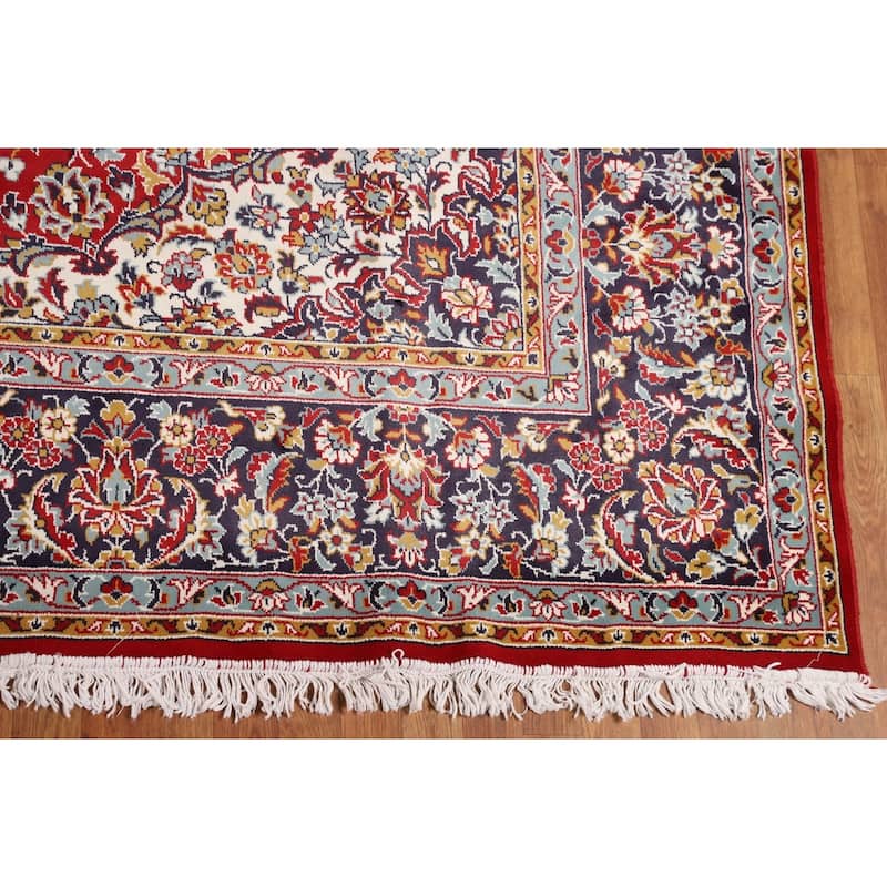 Traditional Kashan Turkish Area Rug Machine Made Living Room Carpet - 9'6" x 12'6"