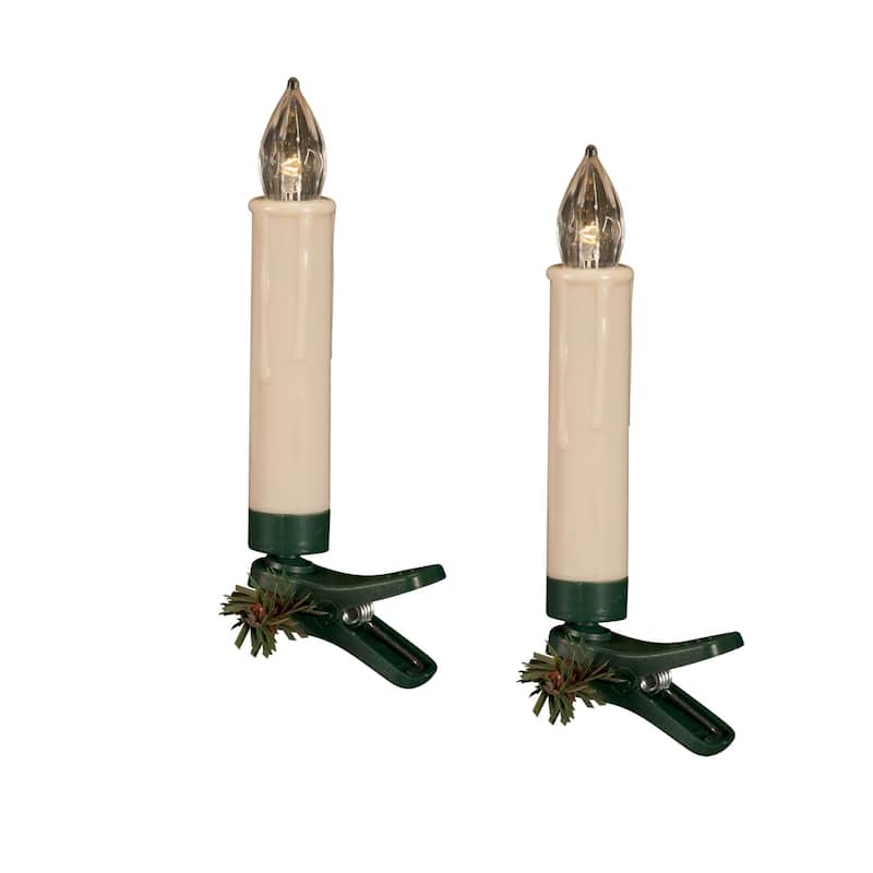 Set of 24 White Yellow Banana Artificial Rechargeable Candle Lights 4"
