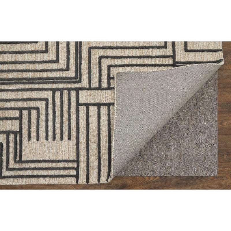 Grand Bazaar Warda Hand Tufted Geometric Modern Area Rug
