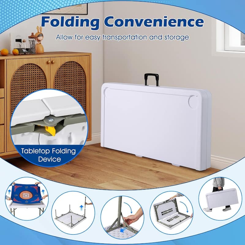 35" Square Card Table Folding Mahjong Table with Cup Holders