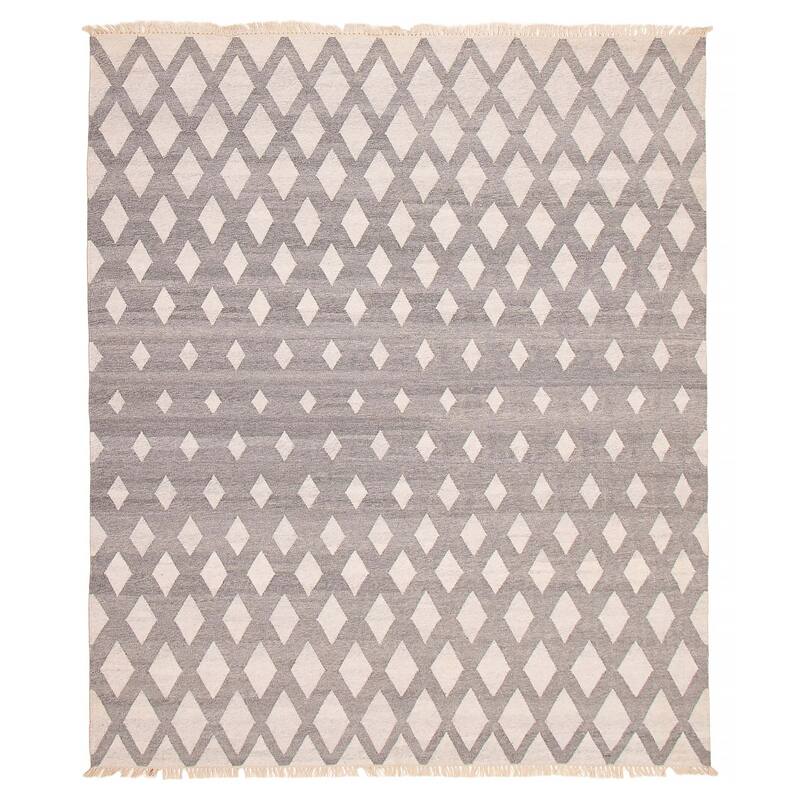 Ankara FW Grey Kilim 8'1" x 9'8" - 8'1 x 9'8 - Dark Grey - 8'1 x 9'8