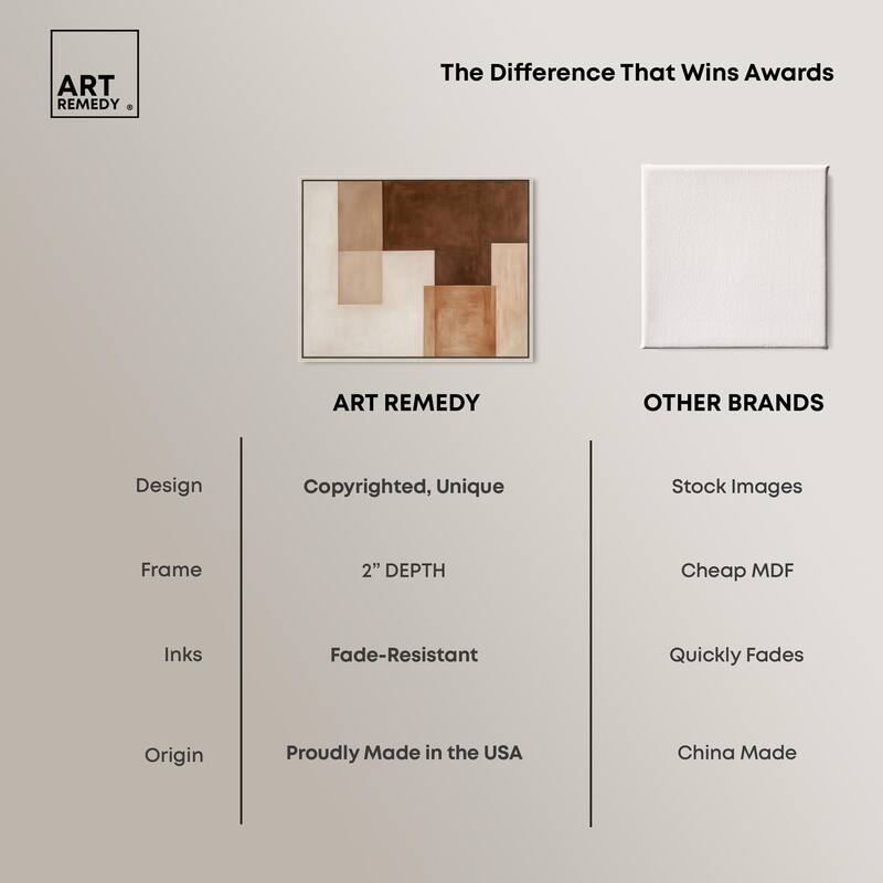 Cream and Brown Panels II Canvas by Art Remedy