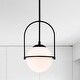 preview thumbnail 1 of 6, Black Globe Mini Pendant Light Fixture Mid Century Glass Chandelier