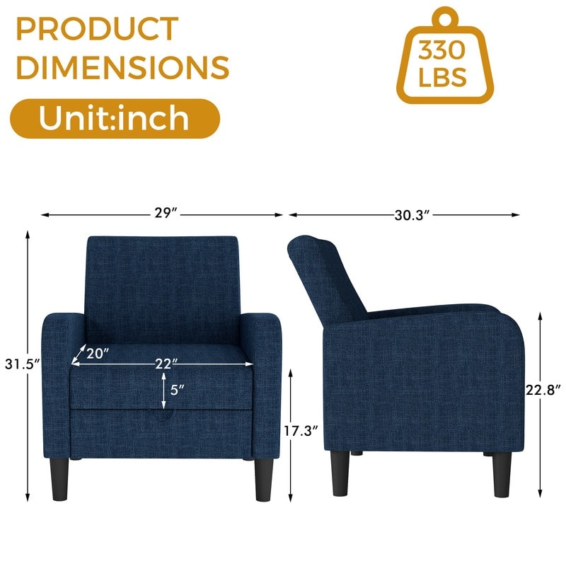 Versatile Single Sofa Chair with Hidden Storage Accent Chair - N/A