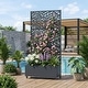 preview thumbnail 46 of 103, 72 in Metal Movable Planter Box with Trellis Privacy Screen Lockable Wheels Dark Grey-Rectangle - 72"x35"