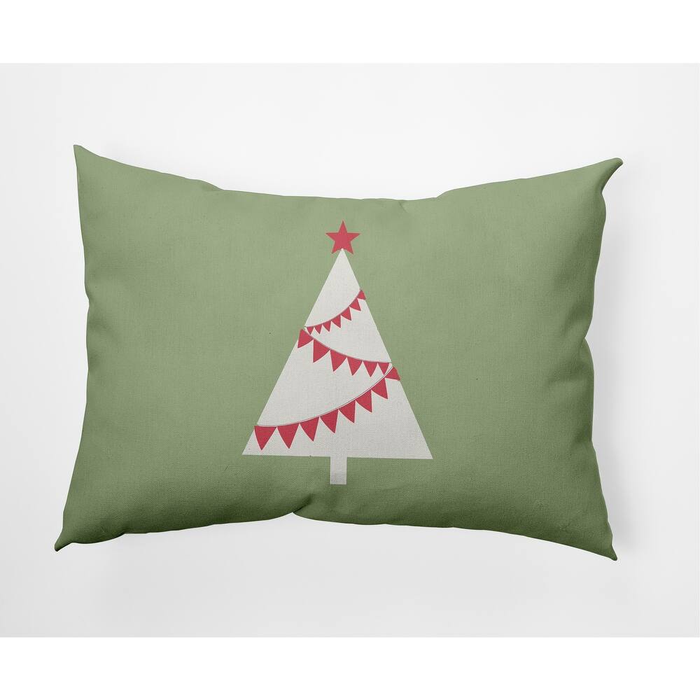 Garland Tree Christmas Decorative Throw Pillow