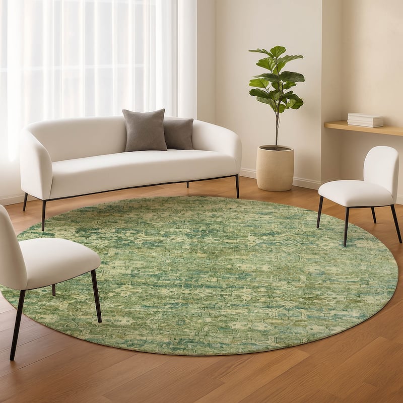 Machine Washable Indoor/ Outdoor Traditional Harmony Chantille Rug