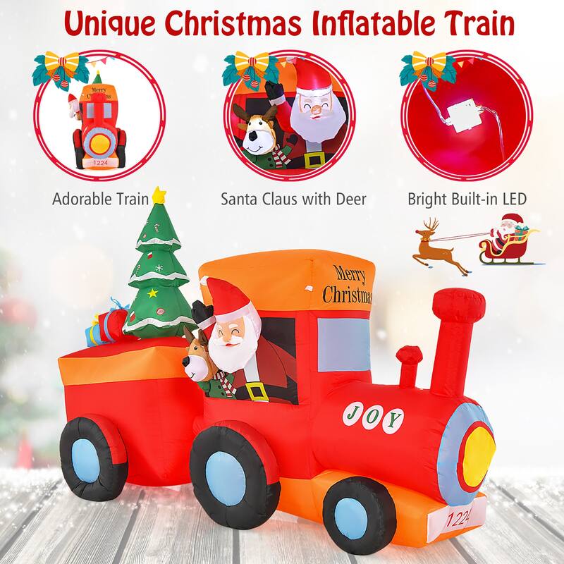 Gymax 8.6 FT Long Christmas Inflatable Train Inflatable Yard - See Details