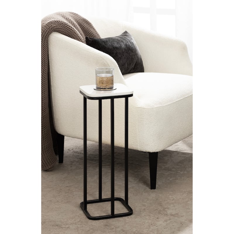 Kate and Laurel Credele Marble and Metal Drink Table