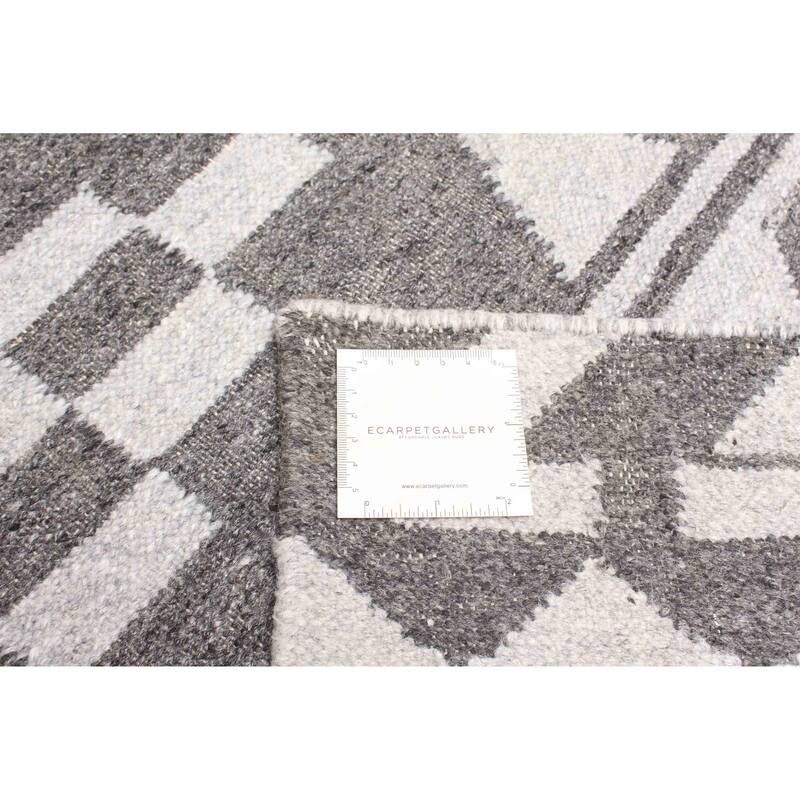 ECARPETGALLERY Flat-Weave Ankara FW Dark Grey Wool Kilim - 5'3 x 8'0