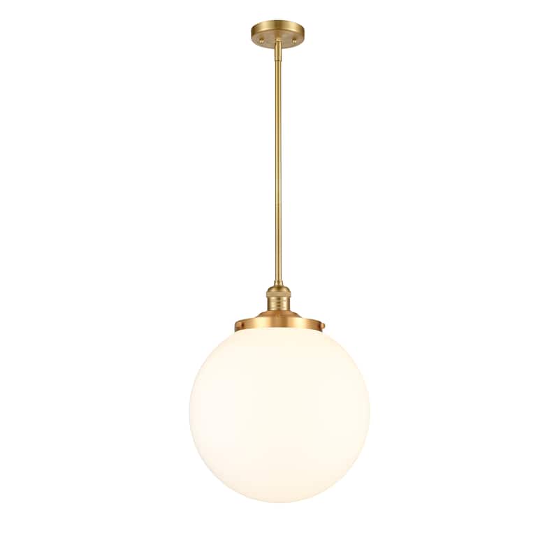 Innovations Lighting Franklin Restoration Beacon - 1 Light 14" Pendant - Satin Gold/Matte White