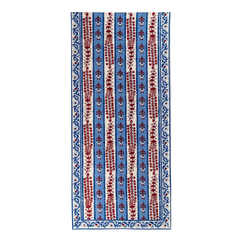 Couleur Nature Provence Avignon Runner - Red/Blue - 16" x 90" - 16 x 90