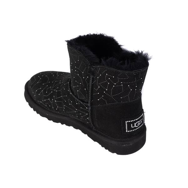 Shop Ugg Womens Black Suede Mini Bailey Button Bling Constellation