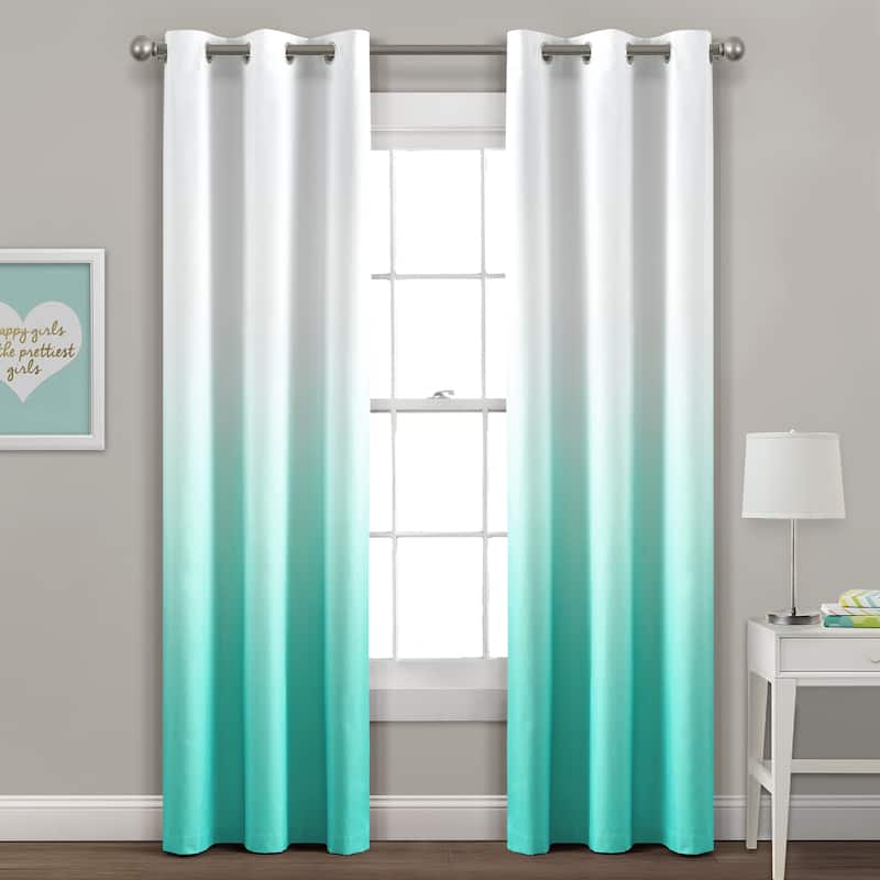 Porch & Den Millbrook Ombre Blackout Grommet Top Curtain Panel Pair