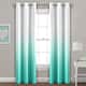 Porch & Den Millbrook Ombre Blackout Grommet Top Curtain Panel Pair - 95 Inches - Aqua