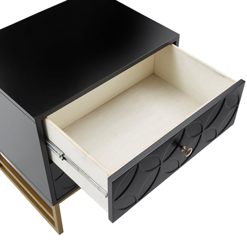 Luna Arched Diamond 2- Drawer Gold Metal End Table by iNSPIRE Q Bold