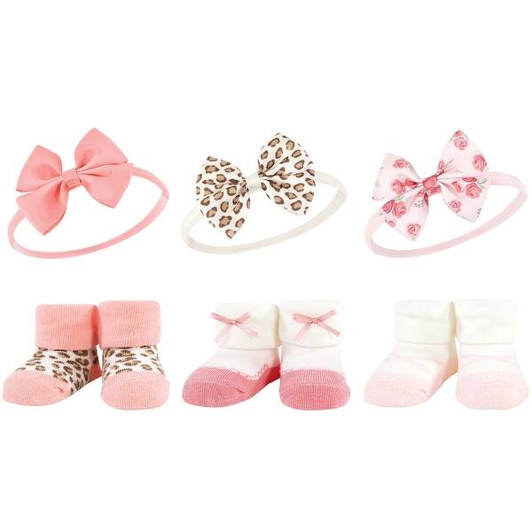 slide 1 of 1, Hudson Baby Infant Girls Headband and Socks Giftset, Blush Rose, One Size - Blush Rose Blush Rose - One Size