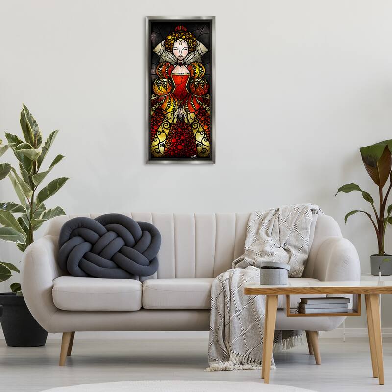 Stupell Royal Elizabeth I Portrait Framed Floater Canvas Wall Art Design By Mandie Manzano