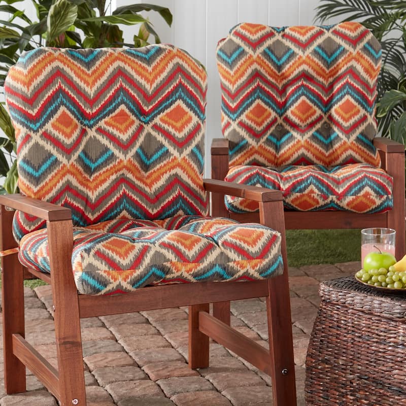 Greendale 21 x 42-inch Multicolor Outdoor Dining Chair Cushion (Set of 2) (Cushions Only)