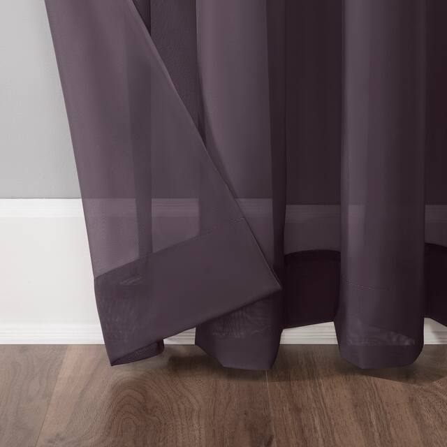 No. 918 Emily Voile Sheer Grommet Curtain Panel- Single Panel