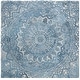 preview thumbnail 78 of 119, SAFAVIEH Handmade Marquee Genta Modern Medallion Wool Rug 4' Square - Blue/Ivory - Square