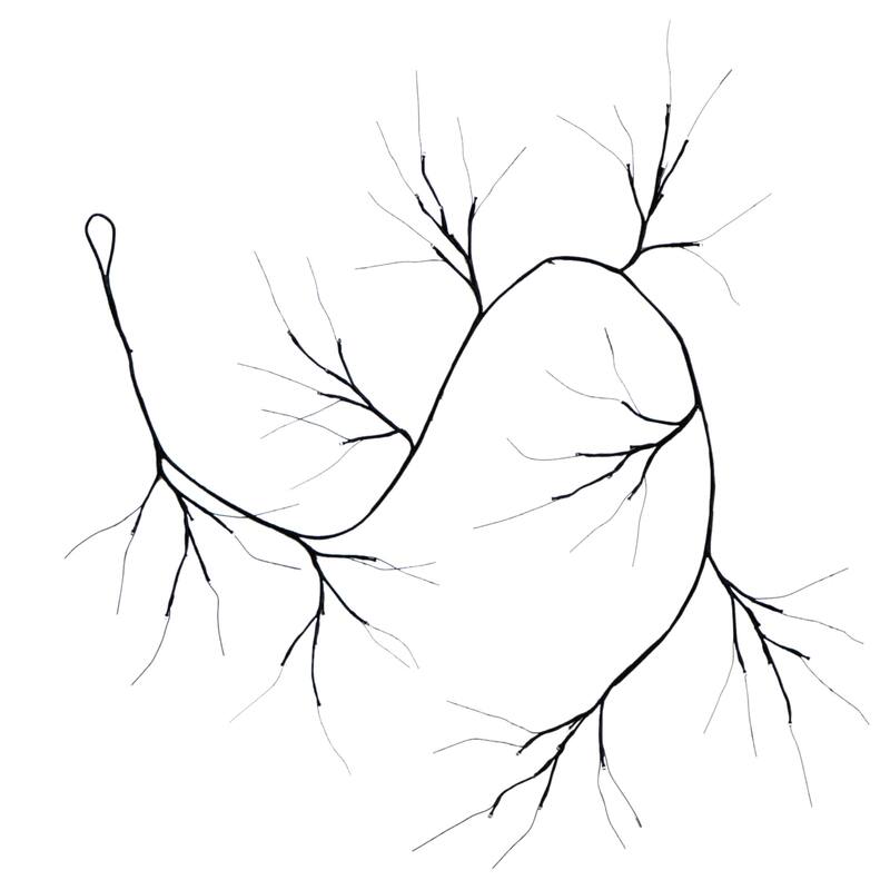 Pre-Lit Twig Artificial Halloween Garland - 6.5' x 5" - Purple LED Lights