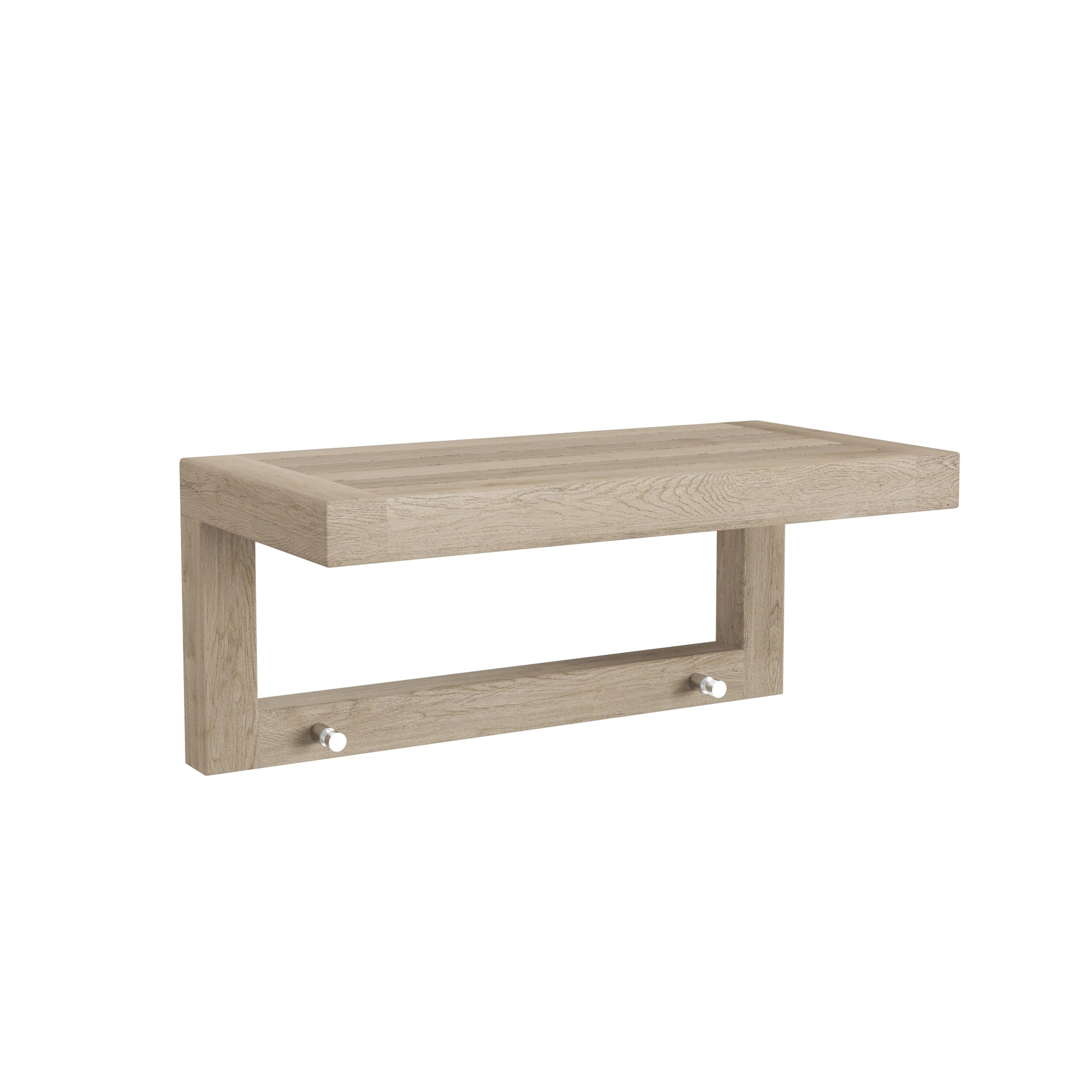 Moa Teak Wall Shelf with Hooks Bed Bath Beyond 39506130