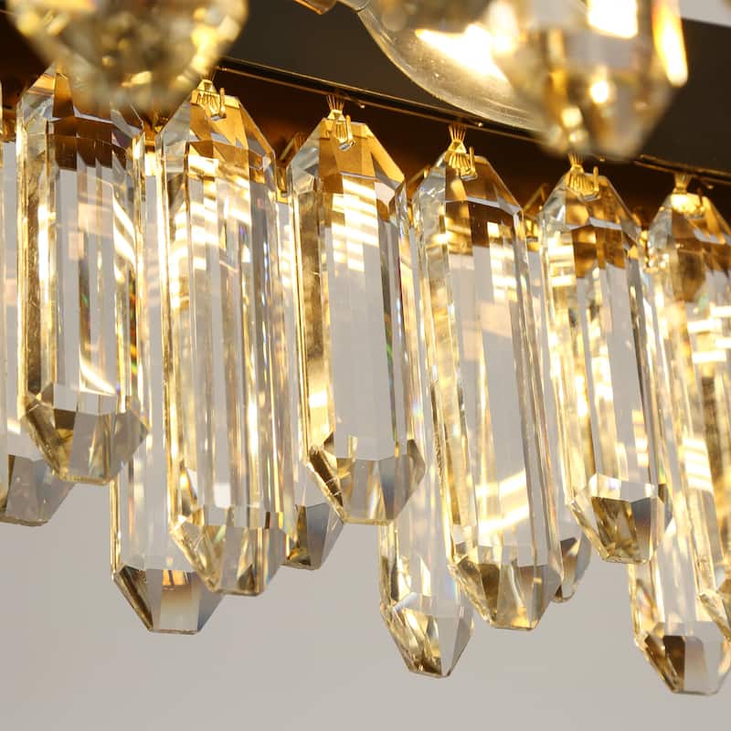 Modern Crystal 10-Light Chandelier Island Lights for Kitchen Island - Gold