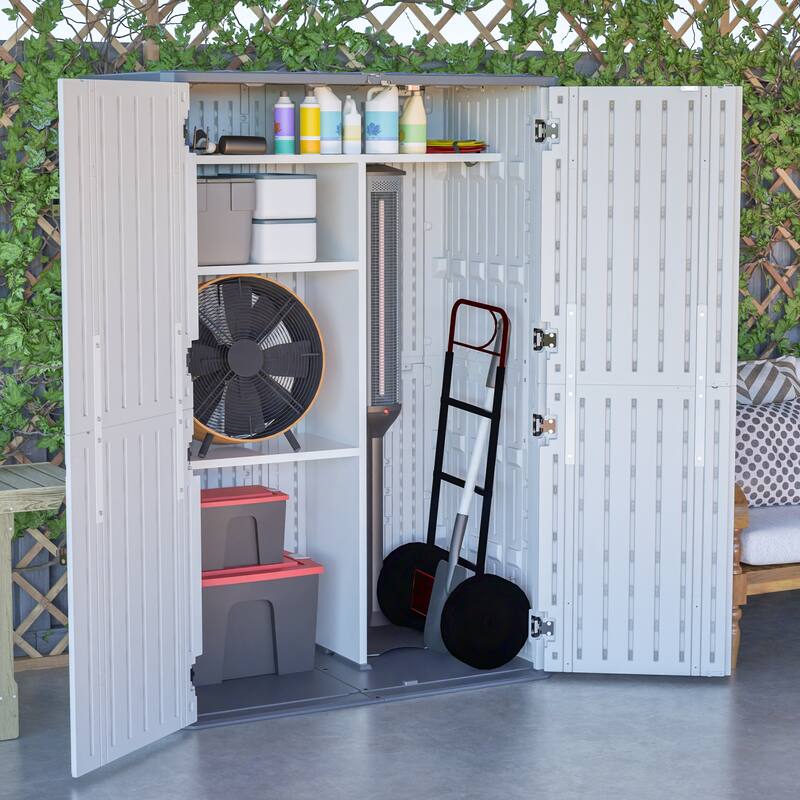GDFStudio - Hayes Rust Proof Outdoor Equipment Storage for Backyards, Patio, Garden