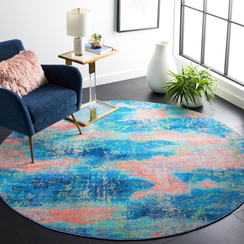 SAFAVIEH, Sequoia Machine Washable Slip Resistant Celie Abstract Rug