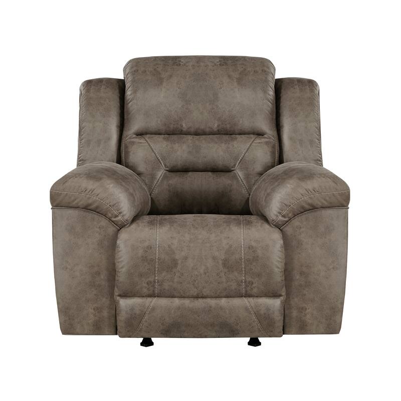 Alonzo Polished Microfiber Rocker Manual Reclining Chair