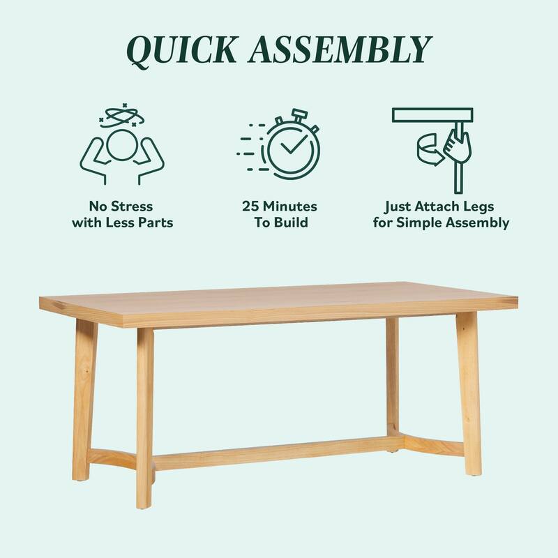 Middlebrook Rustic Solid Oak Wood 70-inch Rectangle Dining Table