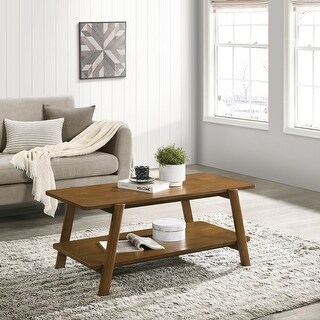 Mid-Century Modern Wood Shelf Coffee Table - Walnut - Bed Bath & Beyond ...