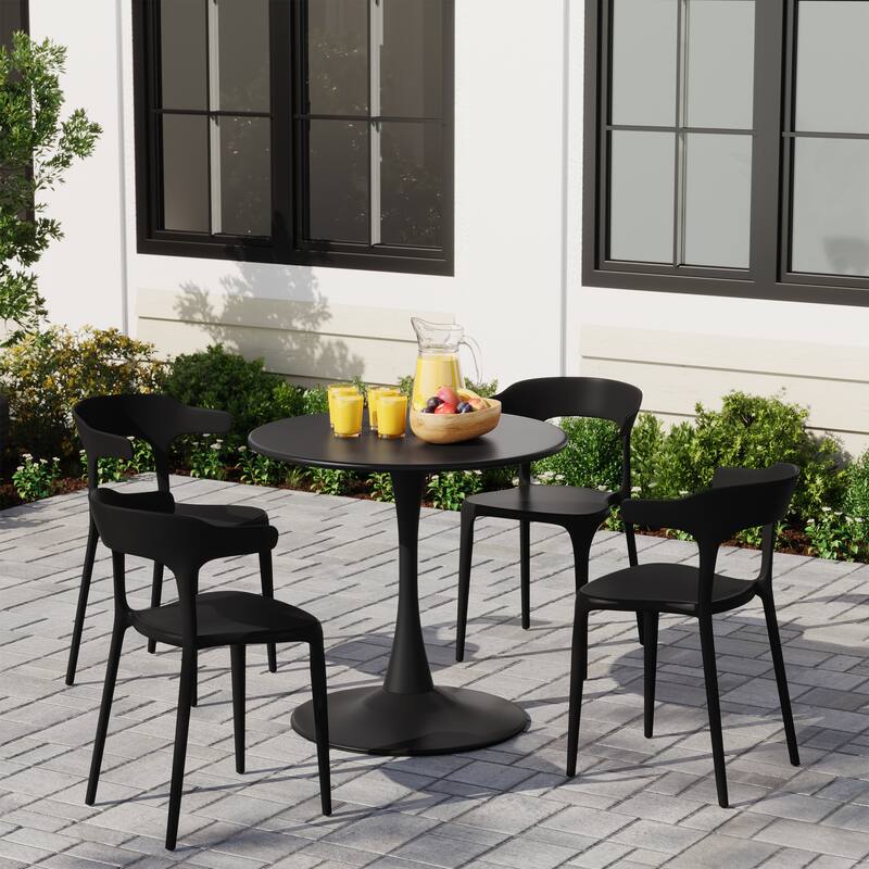 Frond and Form 4-Person Outdoor Round Dining Set