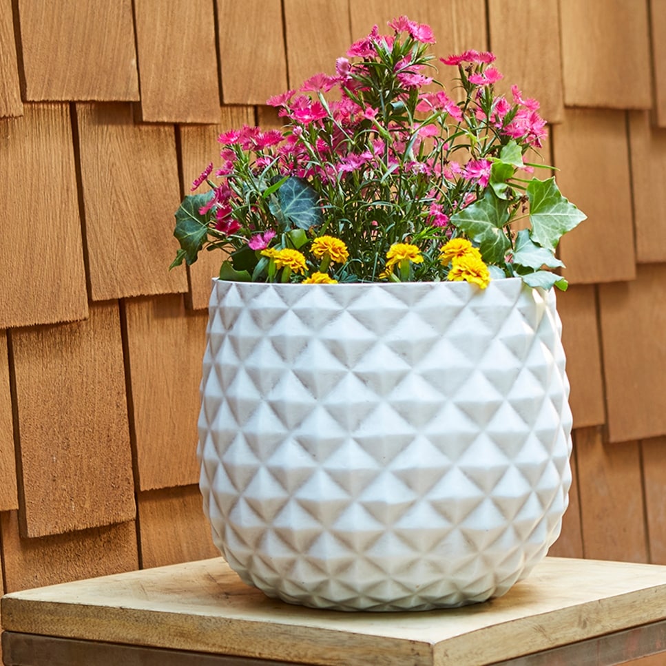 Southern Patio Pineapple White Ceramix 12-inch Planter - Overstock