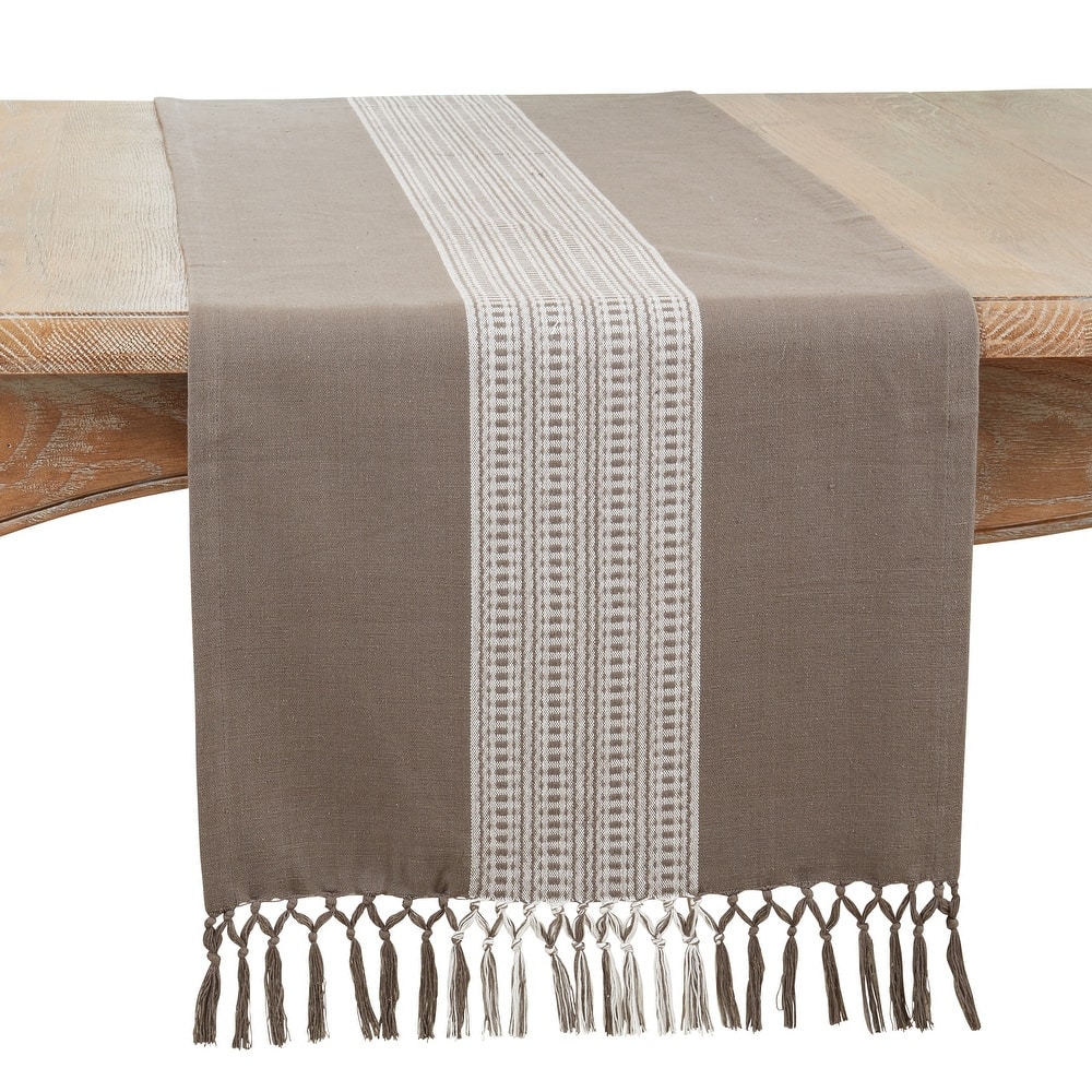 Cotton Table Runner With Stripe Design - 16"x72"