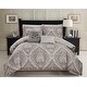 preview thumbnail 2 of 4, Tisdale 9-Piece Damask Printed Comforter and Sheet Set