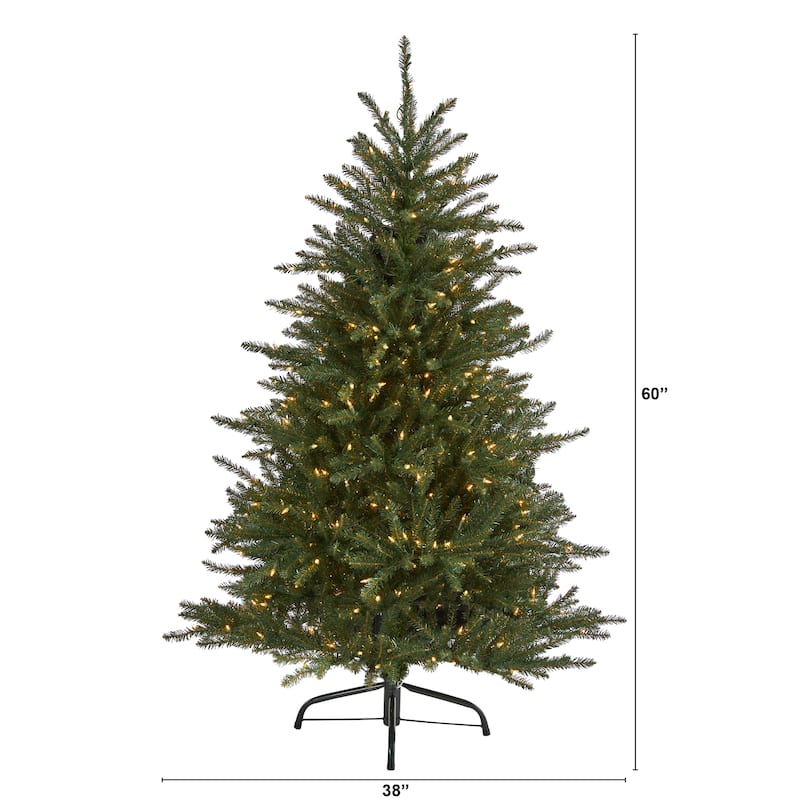 5' Pre-Lit Napa Valley Fir Artificial Christmas Tree, Clear LED Lights - 5 Foot