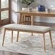 preview thumbnail 3 of 10, Simple Living Newington Solid Wood Bench Single - Light Oak/Beige Fabric