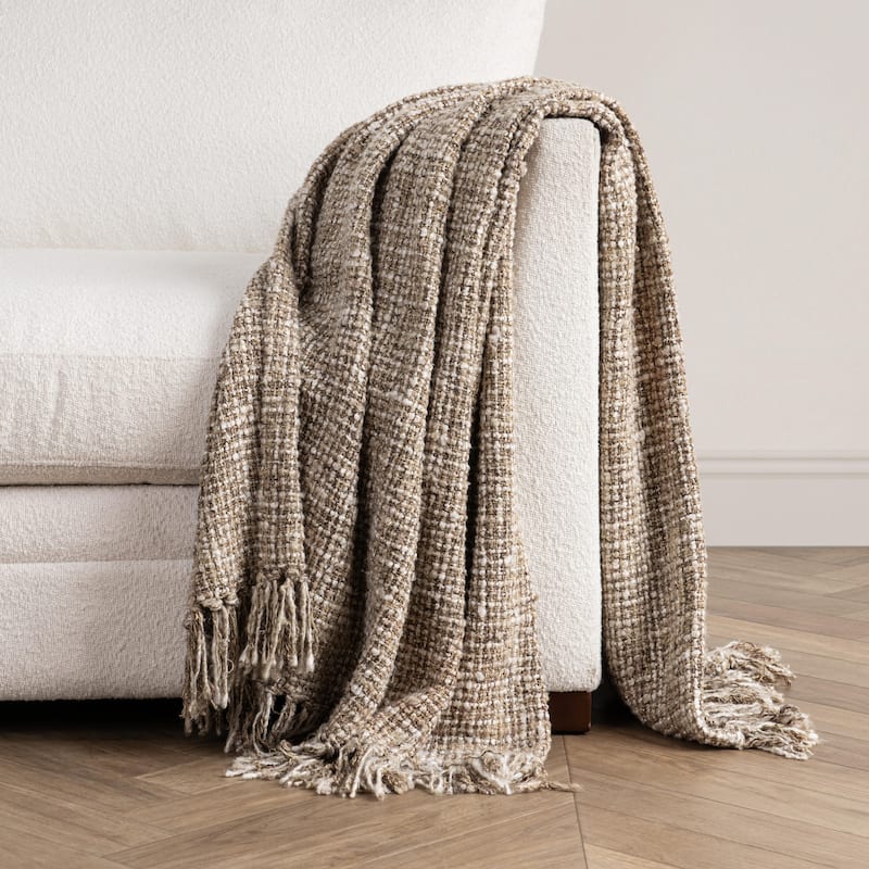 Villa by Classic Home Porter Cotton Blend Fabric Throw