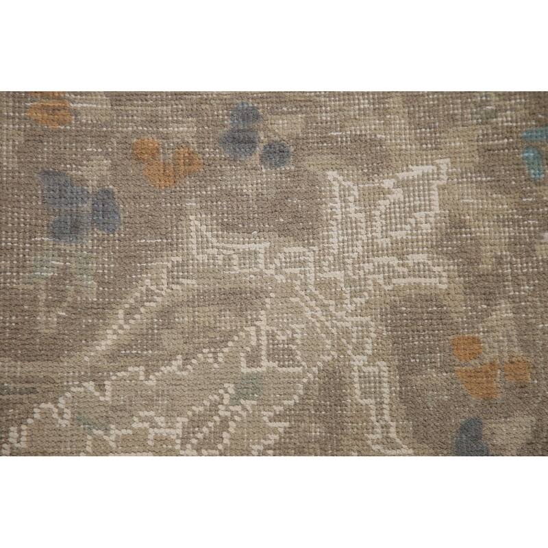 Hand Knotted Oriental 100% Wool Carpet Traditional Floral Navy Blue & Blues Tabriz Area Rug - 13' 0'' X 9' 8''