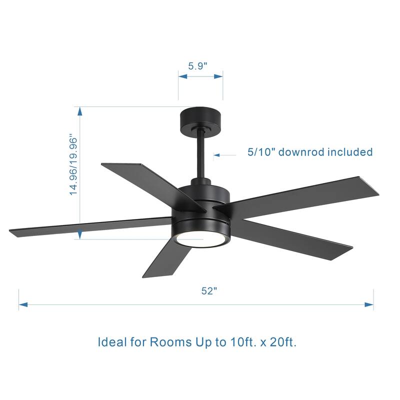 52 in. Integrated LED Indoor Ceiling Fans with Light and Remote Control Included