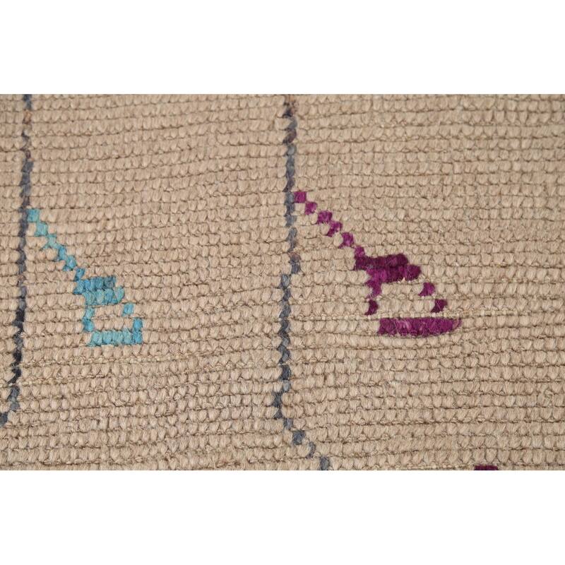 Abstract Moroccan Area Rug Hand-Knotted Wool Carpet - 6'0"x 9'10"
