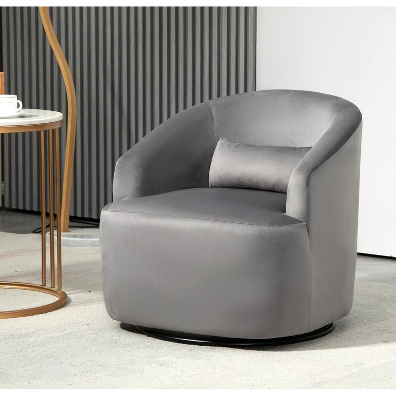 Modern Velvet Upholstered Swivel Accent Chair
