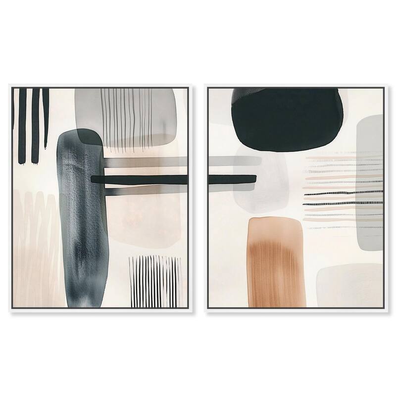 Softened Dimensions Canvas Set of 2 by Art Remedy - 16" x 20" - White