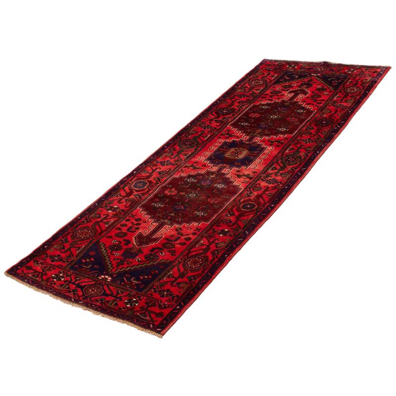 ECARPETGALLERY Hand-knotted Andelz Light Red Wool Rug - 3'7 x 9'10