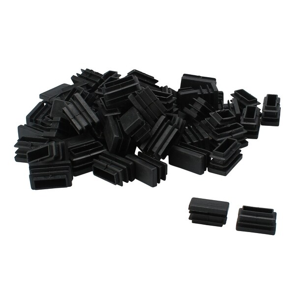 60pcs 13 x 26mm Plastic Rectangle Ribbed Tube Inserts End Cover Cap Furniture Glide Chair Table Desk Feet Floor Protector